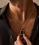 Black Inamel Necklace Mens