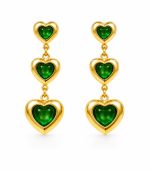 Emerald Heart Earrings - Image 3