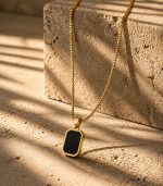 Black Inamel Necklace Mens - Image 4