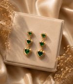 Emerald Heart Earrings - Image 2