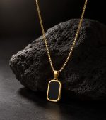 Black Inamel Necklace Mens - Image 5