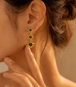 Emerald Heart Earrings