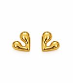 Delicate Gold Heart Earrings - Image 3