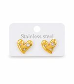 Elegant Gold Heart Earrings - Image 3