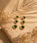 Emerald Heart Earrings - Image 4
