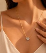 Diamond Heart Moveble Necklace