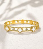 White Clover Bangle Bracelet